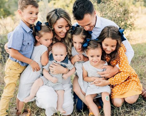 Family Pictures with Six Kids under 7 | Utah Family Pictures Pregnant With Triplets, Large Family Photography, Summer Family Pictures, Were Pregnant, Large Family Photos, Family Photoshoot Outfits, Photography Poses Family, Family Picture Outfits, Family Photo Outfits