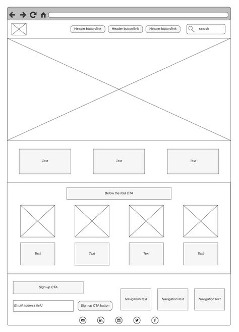 15 Wireframe Examples and How to Make Your Own | Looka Website Wireframe Templates, Wireframe Sketch, Wireframe Mockup, Web Design School, Website Wireframe, Photo Frame Style, Wireframe Template, Website Design Inspiration Business, Business Layout