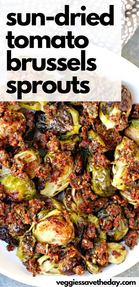 Sprouts Recipes, Mediterranean Diet Recipes Dinners, Easy Mediterranean Diet Recipes, Vegetable Side Dishes Recipes, Roasted Brussels Sprouts, Vegan Side Dishes, Tomato Pesto, Holiday Dinners, Sprout Recipes