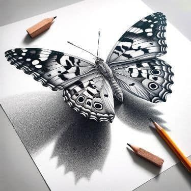 Lingua Arte Easy Realistic Drawings, Draw A Butterfly, Butterfly Step By Step, Beautiful Pencil Sketches, Butterfly Sketch, Pencil Drawings Of Flowers, Realistic Sketch, Pencil Drawings Of Animals, Butterfly Art Painting