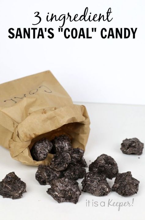 Coal Candy, Coal Recipe, 3 Ingredient Recipe, Fun Holiday Treats, Christmas Coal, Christmas Recipes Easy, 3 Ingredient Recipes, Christmas Candy Recipes, Holiday Snacks