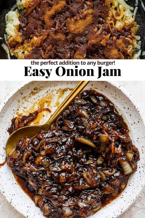 Balsamic Onion Jam Recipe, Onion Jam Recipe, Red Onion Jam, Wooden Skillet, Balsamic Vinegar Recipes, Red Onion Recipes, Balsamic Onions, Marmalade Recipe, Jam Recipes Homemade