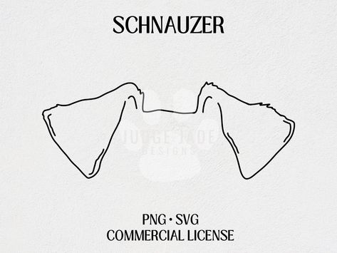 Miniature Schnauzer Outline Tattoo, Dog Ear Outline Tattoo Silhouettes, Schnauzer Line Art, Schnauzer Outline Tattoo, Schnauzer Ears Tattoo, Schnauzer Tattoo Minimalist, Mini Schnauzer Tattoo, Schnauzer Outline, Schnauzer Embroidery