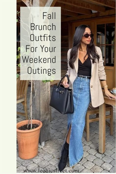 brunch, brunch outfit, brunch outfits, brunch outfit ideas, brunch look, fall fashion, fall outfit, fall fashion outfits Fall Outfits For Brunch, Fall Lunch Date Outfit Casual, Sunday Brunch Outfit Autumn, Posh Lunch Outfit, Fall 2024 Brunch Outfit, Engagement Brunch Outfit Guest, Brunch Outfit For Fall, Ladies Brunch Outfit Winter, Brunch Outfit Fall 2024