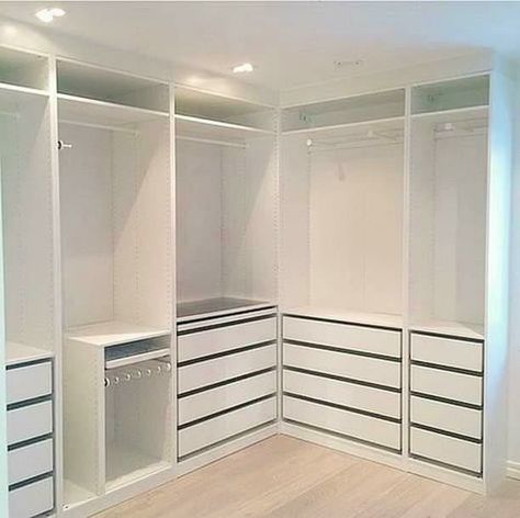 Walk In Closet Ikea, Dressing Room Decor, Ikea Closet, Ikea Pax Wardrobe, Walking Closet, Dream Closet Design, Walk In Closet Design, Closet Design Layout, Closet Renovation