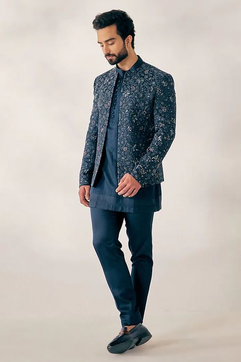 Open Jacket Kurta Men, Sangeet Outfit For Men, Jatin Malik, Kurta Fashion, Indian Wedding Clothes For Men, Sangeet Outfit, Design Club, Mehendi Outfits, Gents Kurta