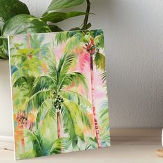 Professionally printed on firm, textured mat boards perfect for desks and shelves. Supplied with 3M velcro dots to easily affix to walls. Available in standard sizes. palm trees, palm tree, tropical, tropical wall art, vacation, summer, tropical escape, lilly pulitzer colors, pink, green, fun, summer wall art, college dorm room, college dorm, palm tree print, wall art Palm Trees Art, Palm Tree Artwork, Wall Art College, Tropical Artwork, Palm Art, Small Palm Trees, Tropical Art Print, Beach Art Painting, Tropical Palm Trees