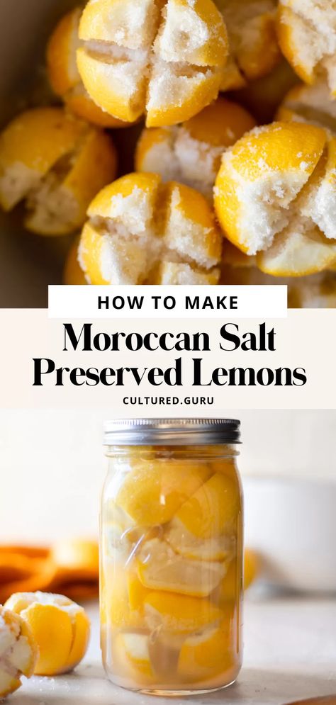 Preserve Lemons, Preserved Lemons Recipes, Lemon Uses, Homemade Pantry, Fermentation Recipes, European Recipes, Lemon Salt, Preserved Lemons, Moroccan Food