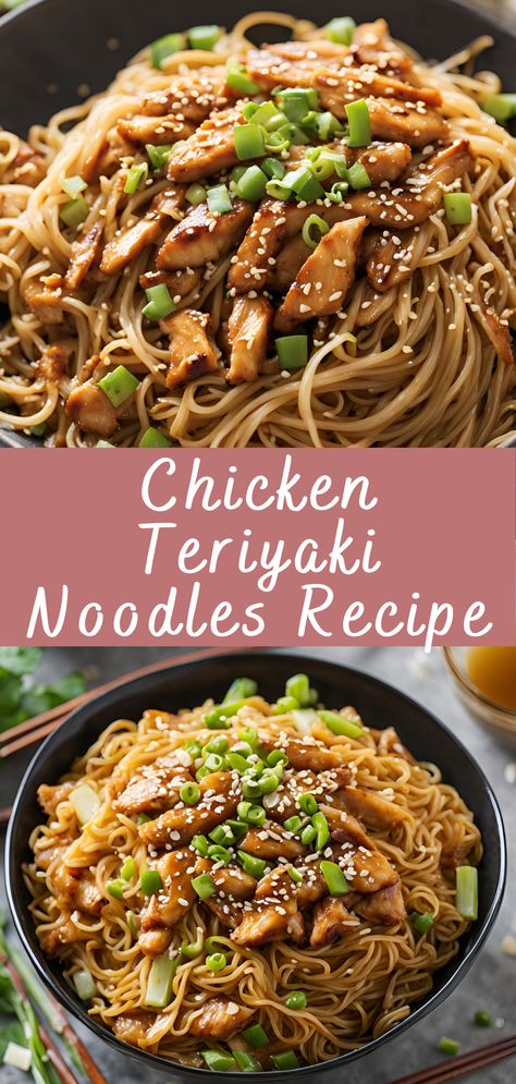 Chicken Teriyaki Noodles Recipe | Cheff Recipes Teriyaki Chicken Vegetables, Teriyaki Chicken Noodle Stir Fry, What To Make With Teriyaki Chicken, Asian Chicken Recipes With Noodles, Teriyaki Noodles With Chicken, Rice Noodle And Chicken Recipes, Noodle Dinner Ideas Easy, Teriyaki Chicken Ramen Noodle Recipes, Teriyaki Chicken Lo Mein