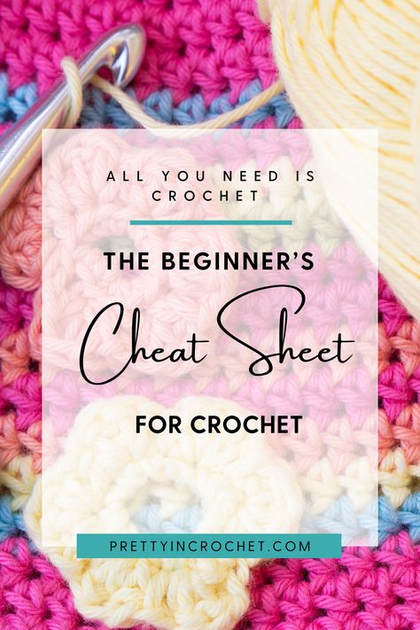 Learn to read crochet patterns and terms with this easy to download cheat sheet. Crochet Cheat Sheet, Crochet Learning, Spring Toddler, Half Double Crochet Stitch, Crochet Terms, Linen Stitch, Treble Crochet Stitch, Yarn Stash, Double Crochet Stitch