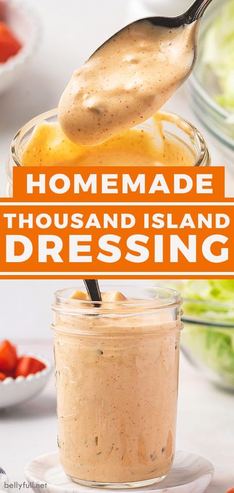 Barbecue Ranch Dressing, Thousand Island Dressing Recipe, Superfood Salads, Types Of Salad Dressing, Homemade Thousand Island, Homemade Thousand Island Dressing, Mac Salad Recipe, Big Mac Salad, Homemade Barbecue