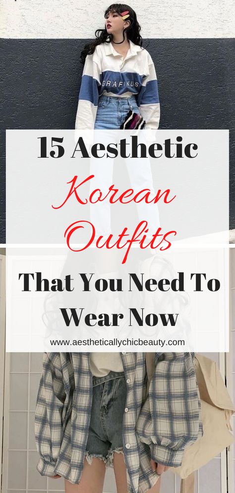 15 Aesthetic Korean Outfits That You Need To Wear Now - Fashion Korean Fashion Fall Street Style, Cute Spring Outfits Aesthetic Korean, Fall Fashion Korea, Korean Spring Outfits Street Style, Korean Street Style Women Summer, Korean Street Fashion Fall, What To Wear In Korea Spring, Korea Summer Outfit Korean Style, Korean Spring Outfits Aesthetic