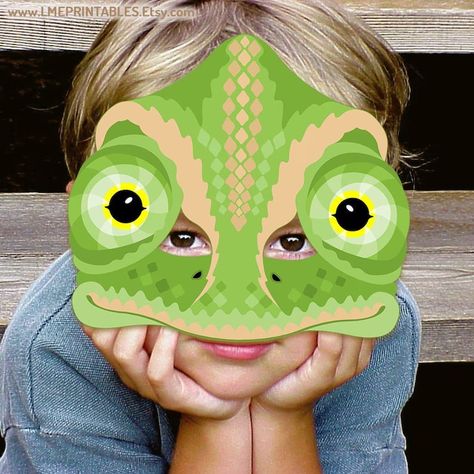 Chameleon Printable Mask DIY Halloween Costume Reptile Lizard DIY Paper Mask Animal Gecko Iguana Birthday Party Game Dressup Kid Adult Snake - Etsy Lizard Costume Diy, Diy Snake Costume, Lizard Costume, Concert Costumes, Snake Costume, Printable Mask, Costumes 2024, Birthday Party Game, Printable Masks