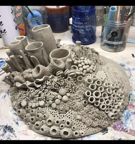 Coral Sculpture, Coral Art, Ceramic Art Sculpture, Sculpture Art Clay, Ceramic Texture, Sculptures Céramiques, Tanah Liat, Dance Choreography Indian, Keramik Design