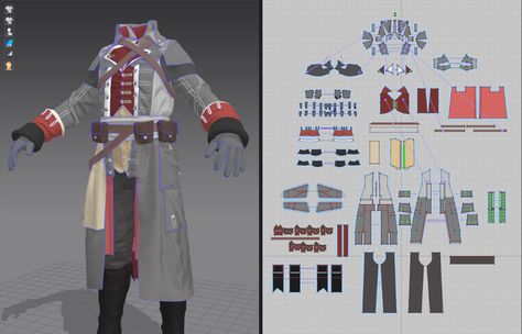 ArtStation - Cloth Study Marvellous Designer, Cloth Study, Clothes Template, Designer Clothing Patterns, Pirate Character, 3d Clothes, Elf Warrior, 3d Clothing, Hood Pattern