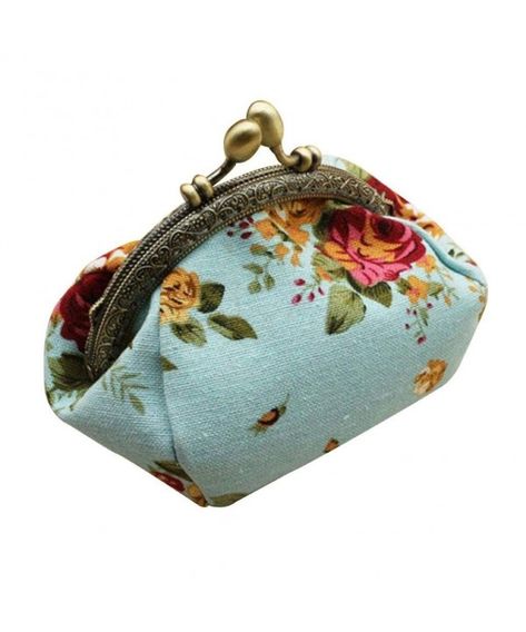 Women's Bags, Wallets, Wallet-Lady Vintage Flower Mini Coin Purse Wallet Clutch bag - Blue - C912EODA3OR   #Women #Fashion #Bags #Handbags #Style #Wallets Small Home Business, Handbags For College, Purse Design, Notions Bag, Internet Shopping, Jean Purse, Unique Wallets, Dream Bag, Retro Fashion Women