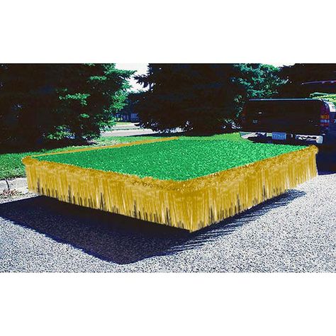 PRICES MAY VARY. WHAT MAKES THIS KIT UNIQUE: This Green Metallic Floral Sheeting, Gold Metallic Twist, and Gold Metallic Fringe Decoration Kit for parade trailers gives you two colors and three materials to quickly decorate any parade trailer BASIC DETAILS: The complete kit includes (10) 36" wide x 36" long rolls of green floral sheeting, (2) 4" x 25' gold garland twists, and (4) 15" wide x 10' long gold fringe lengths. All items feature a metallic finish that shimmers and shines when the light Wicked 2024, Parade Float Theme, Parade Float Supplies, Homecoming Floats, Gold Garland, Homecoming Parade, Bead Matted, Parade Float, Gold Fringe