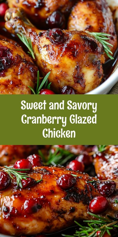 As I prepared the Sweet and Savory Cranberry Glazed Chicken on a cozy Sunday evening, the warm aromas filled our kitchen, igniting nostalgia. My family gathered around, eagerly awaiting dinner—a simple, heartwarming moment that turned into a cherished memory with every bite. Thanksgiving Dinner Chicken, Roasted Chicken For Christmas, Roasted Chicken Christmas, Cranberry Chicken Breast Recipes, Cranberry Sauce Chicken Recipes, Christmas Chicken Thigh Recipes, Chicken Cranberry Recipes, Holiday Chicken Breast Recipes, Cranberry Sauce Chicken