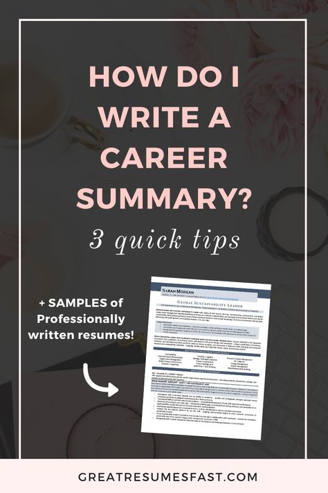 A career summary shouldn’t actually be a summary in the traditional sense of the word at all. You want to get attention with quantifiable accomplishments and relevant hard skills—not bore a hiring manager with the exact same information about years of experience they’re about to see on your resume. Hiring managers and recruiters want to immediately see your value. They want to see quantifiable information and actual accomplishments. Put the most impressive of this in your career summary! Work Experience Resume, Resume Work Experience Examples, Federal Resume, Career Objectives For Resume, Career Change Resume, Cover Letter Tips, Summary Of Qualifications Resume, Create A Resume, Resume Writing Tips