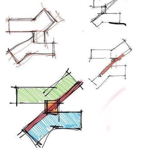 Form Generation Architecture Diagram, Architectural Forms Concept Shape, Interlocking Architecture, Architecture Knowledge, Kindergarten Architecture, Hangar Design, Waterfront Architecture, Architecture Design Presentation, Campus Design