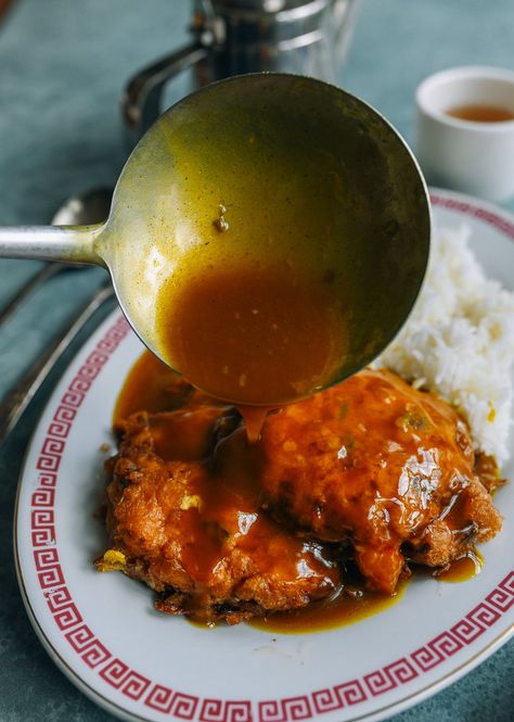 Egg Foo Young Gravy - The Woks of Life American Recipes, Egg Foo Young Gravy, Young Gravy, Chicken Egg Foo Young, Pork Fried Rice, Chinese Cooking Recipes, Chinese Takeout, Easy Chinese Recipes, Sour Soup