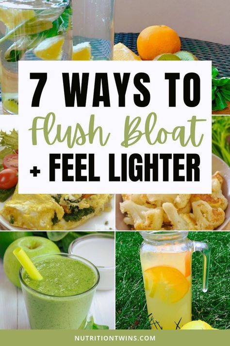 In this post, you'll learn 7 easy ways to flush bloat and feel lighter. These tips will help you get rid of a bloated stomach so you can feel better fast. Get the best quick and easy bloating recipes from the Nutrition Twins! Fat Burning Foods, Stomach Fat Burning Foods, Ginger Detox, Cleaning Your Colon, Bloated Stomach, Healthy Routine, Diets For Beginners, Keto Diet Plan, Healthy Habits