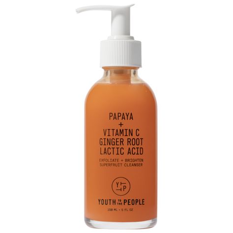 Superfruit Gentle Exfoliating Cleanser with Vitamin C + Papaya - Youth To The People | Sephora Youth To The People, Phytic Acid, Papaya Fruits, Foaming Face Wash, Exfoliating Cleanser, Sephora Beauty, Yerba Mate, Oily Skin Care, Brighten Skin