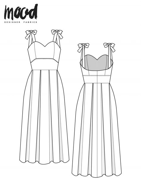 The Oleander Dress - Free Sewing Pattern - Mood Sewciety Mood Fabrics Dress, Free Serger Sewing Projects, Diy Chiffon Dress, Vintage Dress Sewing Pattern, Fashion Sewing Pattern Free Dress, Evening Dress Sewing Patterns Free, Chiffon Dress Pattern Sewing, Dress Sewing Designs, Dress Bodice Pattern Free