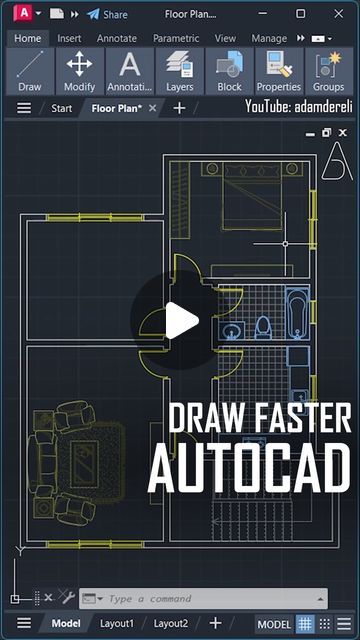 Autocad Drawing Architecture, Learn Autocad Tutorials, Autocad Plan, Autocad Layout, Dwg Files Free Download, Autocad Civil Plans, Autocad Inventor, Autocad Plan Section Elevation, Autocad Civil