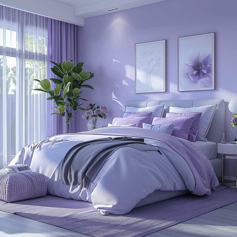 Create a Lavender Haven with Purple Interior Design Bedroom Styles • 333+ Art Images Purple Decor Bedroom, Lilac Room Ideas Bedrooms, Pastel Purple Bedroom, Purple And White Bedroom Ideas, Purple Bedroom Ideas For Teens, Lavender Bedroom Ideas, Light Purple Bedroom, Purple Bedroom Ideas, Purple Bedroom Design