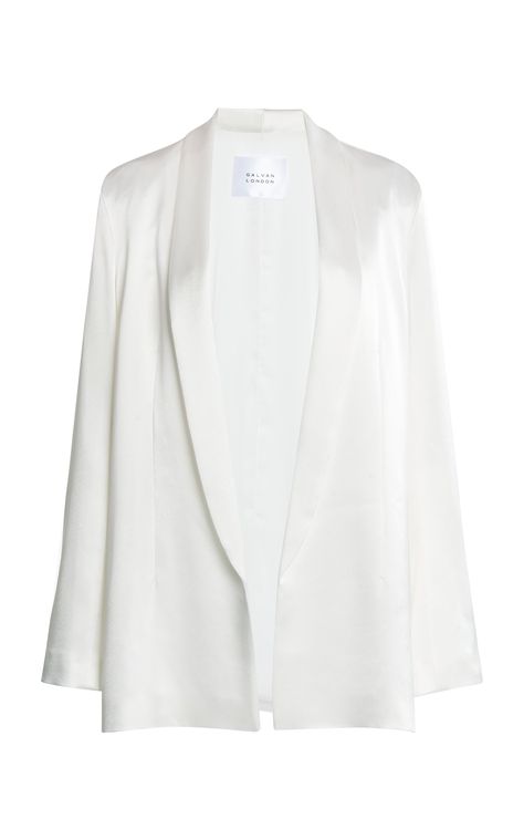 Moda Operandi, Designer Fashion, Satin, Blazer, For Women, White