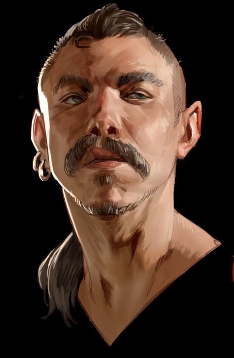 Fantasy Portraits, Digital Painting Tutorials, Dnd Art, Character Design Male, Cthulhu, Digital Portrait, Dieselpunk, Character Portraits, Portrait Drawing