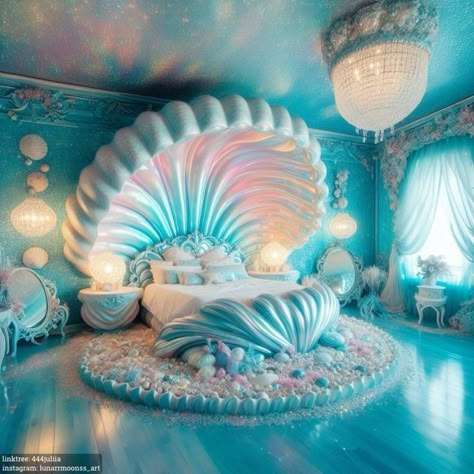 Bohemian Bedroom Decor Modern, Cozy Living Room Wall Decor, Mermaid Rooms, Bedroom Design Bohemian, Mermaid Room Ideas, Modern Bedroom Design Luxury, Bedroom Lighting Modern, Mermaid Bed, Bedrooms Lighting