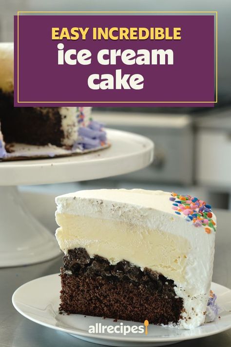 Ice Cream Cake With Crunchies, Easy Ice Cream Cake 3 Ingredients, Ice Cream Cake 9x13 Pan, 9x13 Ice Cream Cake, Ice Cream Cake Easy Simple, Ice Cream Cake With Cake Layer, Ice Cream Cakes Birthday, I E Cream Cake, I’ve Cream Cake