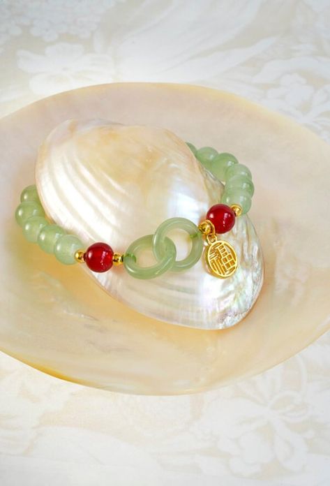 Lucky Fu Charm Circle Jade Bracelet, Good Fortune 8mm - Etsy Disney Princess Tea Party, Lucky Charm Bracelet, Princess Tea Party, Good Luck Bracelet, Unique Gift Items, Agate Bracelet, Jade Bracelet, Red Agate, Sons Birthday