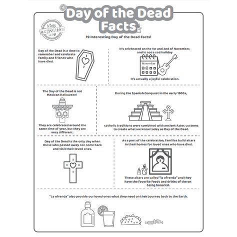 Fun Day Of The Dead Facts For Kids To Print and Learn! Kids Activities Blog Day Of The Dead Activities For Kids, Day Of The Dead Activities, Mexican Halloween, Color By Number Printable, Sight Words Printables, College Courses, Family Get Together, Holiday Day, Paper Banners