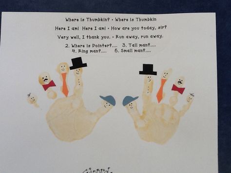 Where is Thumbkin? project Where Is Thumbkin Craft, Poetry Month Activities, Where Is Thumbkin, Wild West Crafts, Easy Pudding, Nursery Rhymes Preschool, January Activities, Toddler Themes, Kindergarten Songs