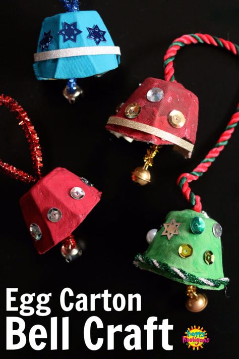 Egg Carton Christmas, Homemade Gifts For Kids, Christmas Crafts And Activities, Bells Craft, Jingle Bell Crafts, Xmas Bells, Christmas Party Activities, Happy Hooligans, Easy Ornaments