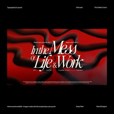 In The Mess Of Life & Work New York Design Graphic, Red Branding Design, Visual Design Ideas, Red Website, Web Design Ux Ui, Perspective Drawing Lessons, Elegant Serif Fonts, Design Moodboard, Mobile Ui Design