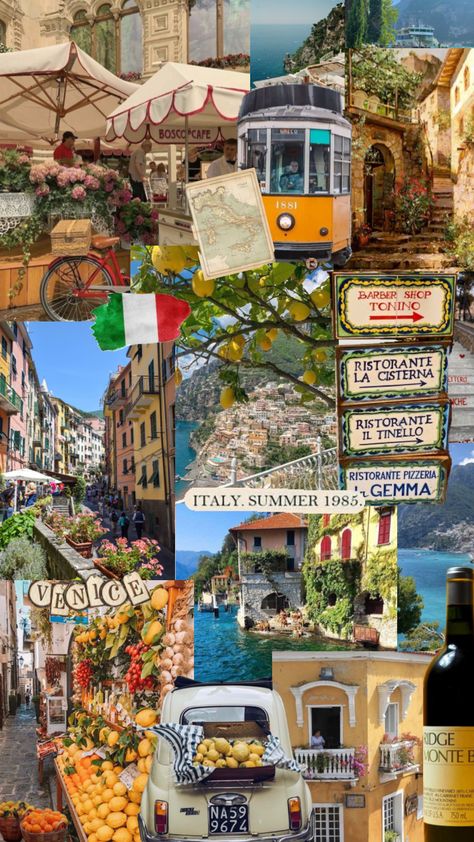 Summer In Italy Aesthetic, Greece And Italy, Italian Wallpaper, Romantic Italian, Italy Vibes, Summer Wallpapers, Italian Aesthetic, Travel Collage, Write Your Name