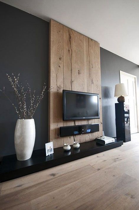 modern-contemporary-decor-houzz Diy Tv Accent Wall Ideas, Ruang Tv, Minimalist Dekor, Tv Wall Decor Ideas, Tv Wand, Entertainment Wall, Tv Wall Decor, Tv Units, Tv Wall Design