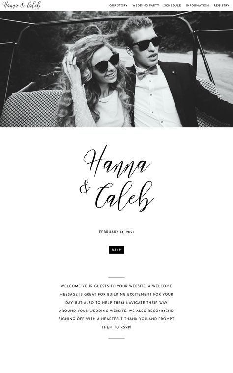 monochrome wedding website example Minted Wedding Website, Free Wedding Website, Wedding Website Design, Wedding Invitation Website, Wedding Website Examples, Rsvp Website, Wedding Planner Website, Wedding Website Template, Wedding Web