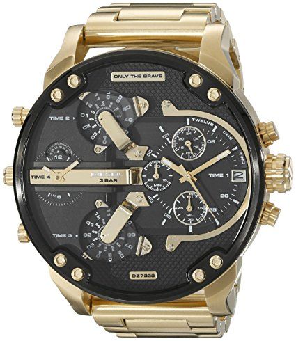 Diesel Men's DZ7333 Mr Daddy 2.0 Gold Watch Successful People, Diesel Watch, Best Watch Brands, Black Leather Watch, Chronograph Watch Men, Diesel Men, Analog Watch, Luxury Watches For Men, Stainless Steel Band