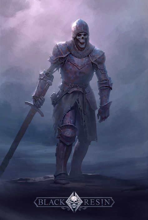 Reborn Paladin Dnd, Skeleton Monster Art, Skyrim Magic, Fantasy Species, Skeleton Soldier, Fantasy Army, Npc Rpg, Undead Knight, Undead Warrior