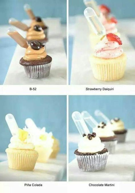 Cupcake shots Cupcake With Alcohol Pipettes, Cupcake With Pipette, Alcohol Infused Cupcakes With Pipettes, Cupcakes With Pipettes Liquor, Boozy Cupcakes With Pipettes, Cupcakes With Pipettes, Pipette Cupcakes, Drunken Cupcakes, Alcohol Infused Cupcakes