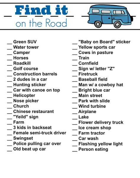 Printable Road Trip Games for Big Kids - Outnumbered 3 to 1 Road Trip Bucket List Things To Do, Car Games For Adults Road Trips, Road Trip Bingo Printable Free Prints, Diy Road Trip Games, Road Trip Activities For Teens, Road Trip Games For Teens, Road Trip With Teens, Road Trip Games For Adults, Travel Games For Adults