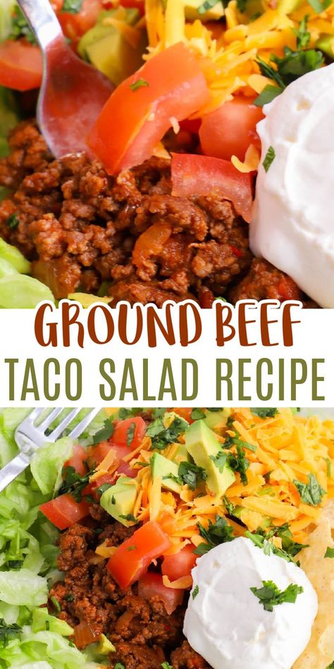 Beef Taco Salad Bowl, Easy Taco Bowls, Ground Beef Taco Salad Recipes, Taco Salad Bowls Ground Beef, Ground Beef Salad Recipes, Taco Tuesday Recipes Ground Beef, Taco Bowls Ground Beef, Ground Beef Taco Bowls, Ground Beef Taco Recipes