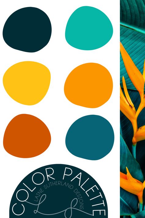 Tropical Paint Colors Colour Palettes, Blue Green Grey Orange Color Palette, Tropical Blue Color Palette, Tropical Tones Colour Palettes, Tropical Pallet Colour Palettes, Caribbean Color Palette Inspiration, Tropical Party Color Palette, Tropical Color Pallette, Havana Nights Color Palette