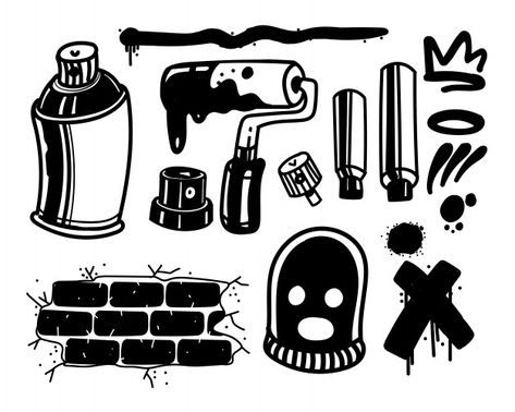 Graffiti Tools, Graffiti Doodles Ideas, Tattoo Graffiti Style, Graffiti Tattoo Ideas, Graffiti Tattoo Design, Graffiti Symbols, Spray Tattoo, Graffiti Ideas, Tattoo Graffiti