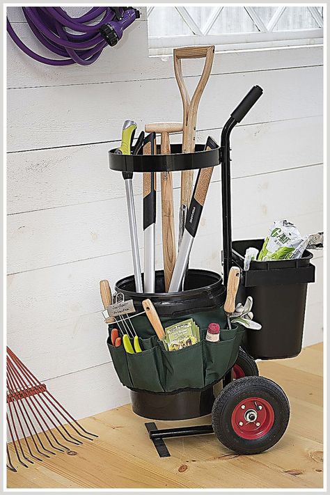 Garden Tools - Just In! Fantastic ideas from leading brands to meet your supply needs. Garden Tools Products, Lawn Equipment Storage, Garden Tool Box, Storing Garden Tools, Garden Tools Diy, Garden Gadgets, Storage Shed Organization, Best Garden Tools, Garden Tool Organization